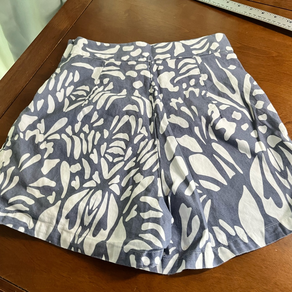 Ohsevendays Anthropologie Poche High-Rise Shorts Rosa Pattern Cotton Linen Blend — image 5 of 8